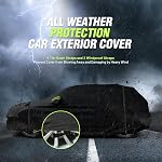 Favoto Couverture de voiture imperméable à tous les temps pour les automobiles, 6 Couches Protection solaire en plein air anti-neige, 4 Straps coupe-vent, Accessoires universels SUV Longueur jusqu'à 198"