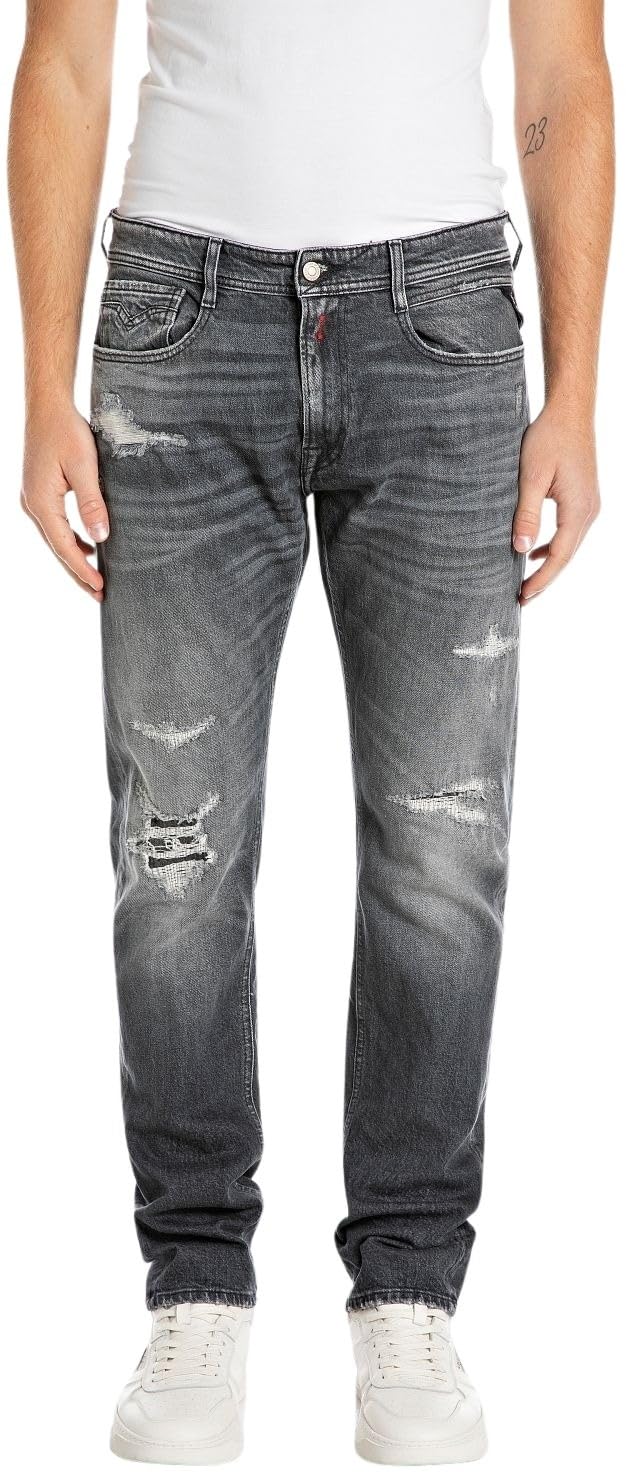 REPLAY Herren Jeans Rocco Comfort-Fit, Grau (Dark Grey 097), 33W / 34L