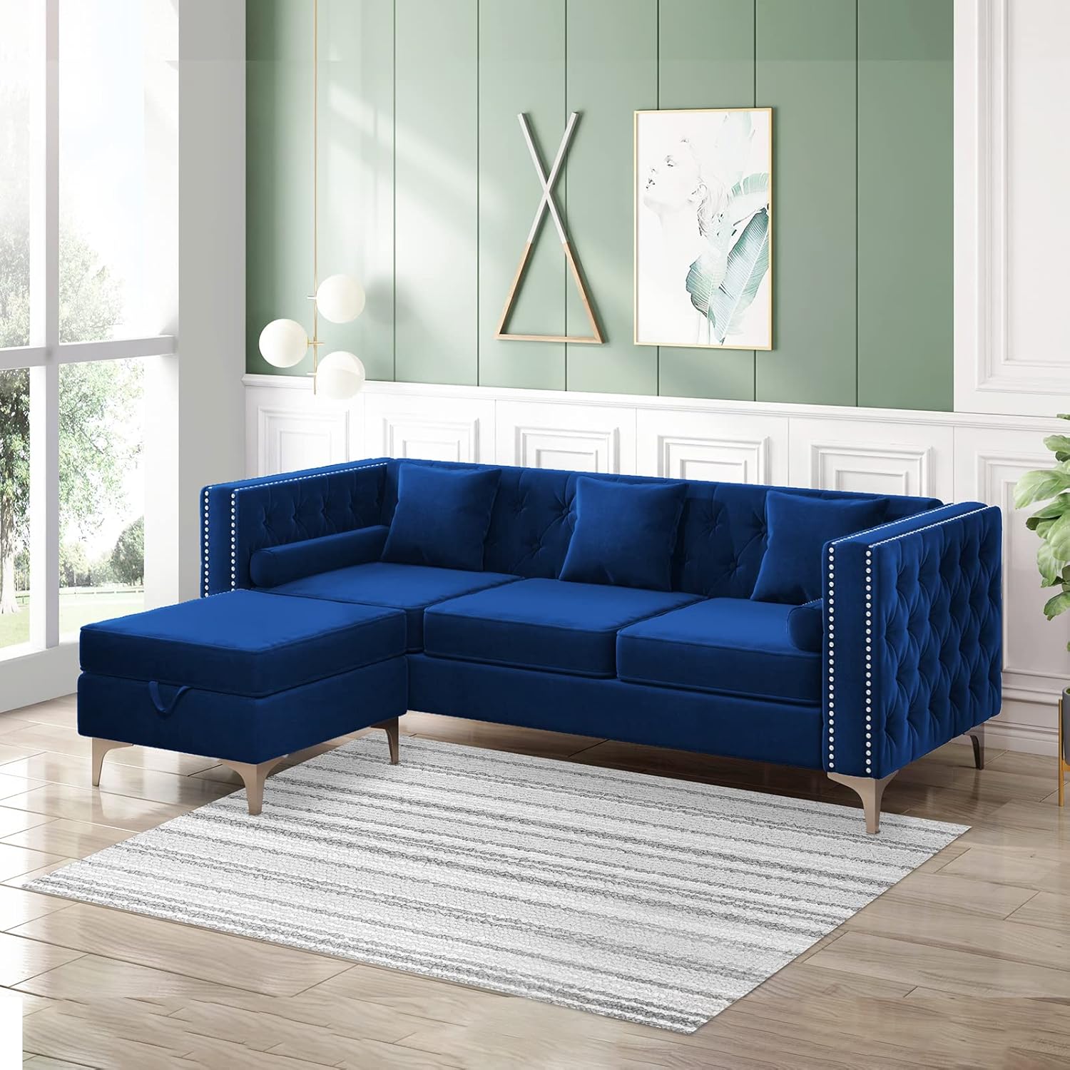 BALUS Modular Sectional Sofa with Storage Chaises, LShaped