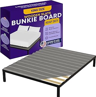 Greaton, Wooden King Bed Slats for Support Under Mattress with Cover – Replacement Wood Slats for King Size Bed Frame – Under Mattress Support Without Extra Height – 3.38-Inch Standard Width