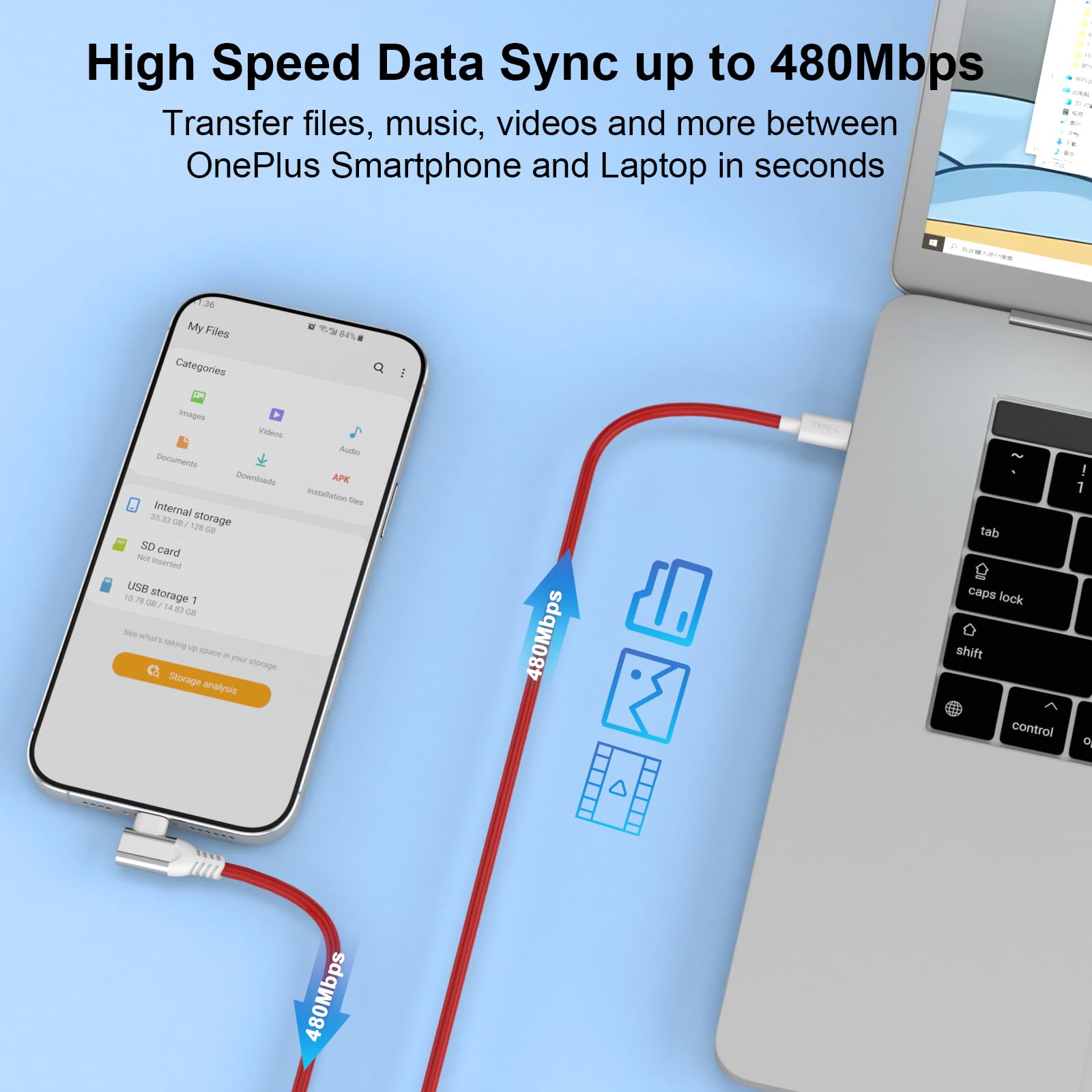 COOYA Supervooc USB-C-Ladekabel, 125 W, für OnePlus 10T, 9 Pro, Nord, 2T, 8T, 7T, 65 W, Warp Dash Charge, 1,8 m, Typ-C-Kabel, rechtwinklig, PD, Schnellladekabel, Datentransferkabel für iPhone/Samsung