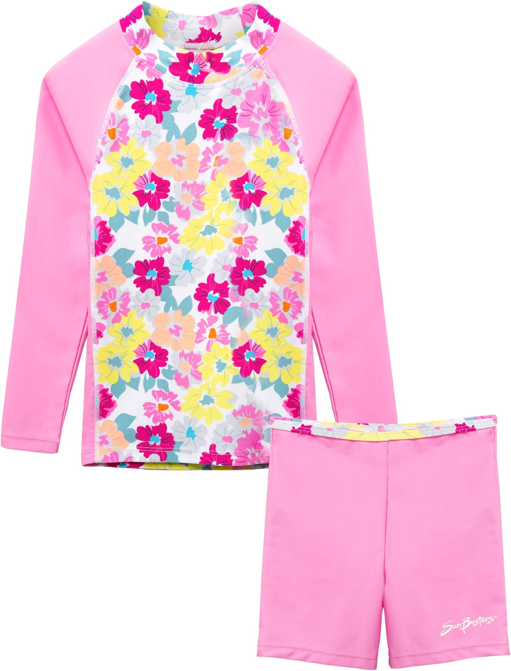 SunBusters Girls Fitted Swim Set 12 mos-12 yrs, UPF 50+ Sun Protection