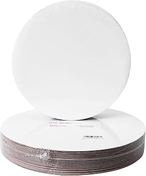 واحد أكثر [25pcs] 10 "White Cakeboard Round، Disposable Cake Circle Boards Cake Cardboard Pizza Plate platter 10 inch، Pack of 25