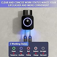 Vista 4 de Soporte para cepillos de dientes montado en la pared, 1 taza para cepillos de dientes con secado y limpieza inteligente, estuche de limpieza