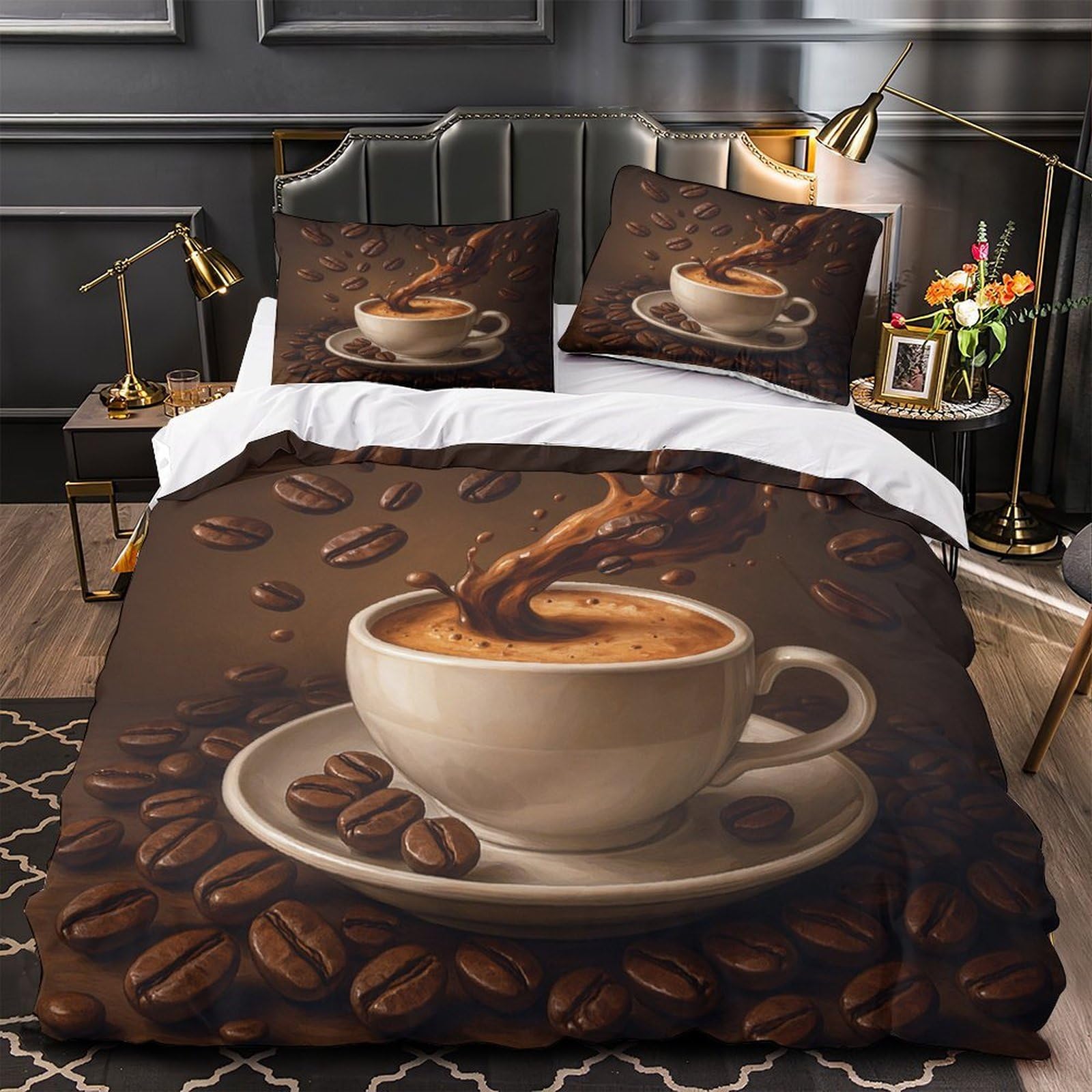 Housse de couette 260x220 escalade pour lit super king avec drap microfibre