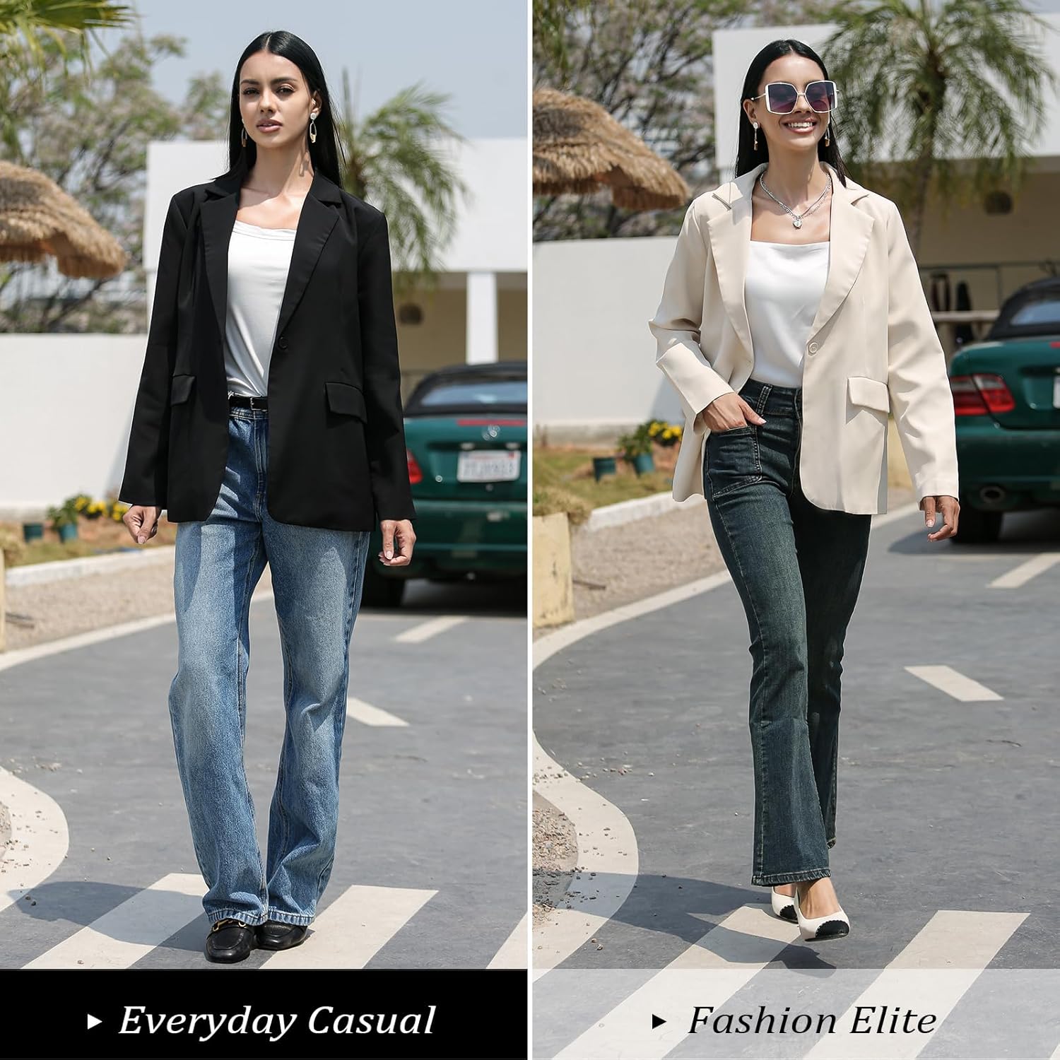 Women's Blazer - Loose Fit Suit Jacket with One Button Closure, Casual & Formal Dress Jacket Without Shoulder Pads - Image 3