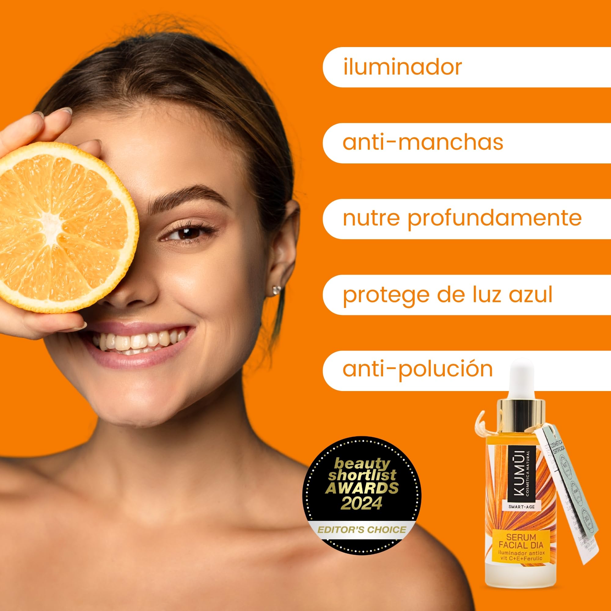 Serum iluminador BIO Vitamina C, E y Acido Ferulico - Antioxidante Natural: rayos UV, Luz Azul y Contaminación - Ideal como Aftersun Facial - Suero Antiarrugas y Manchas- PREMIO INTERNACIONAL - 30 ml