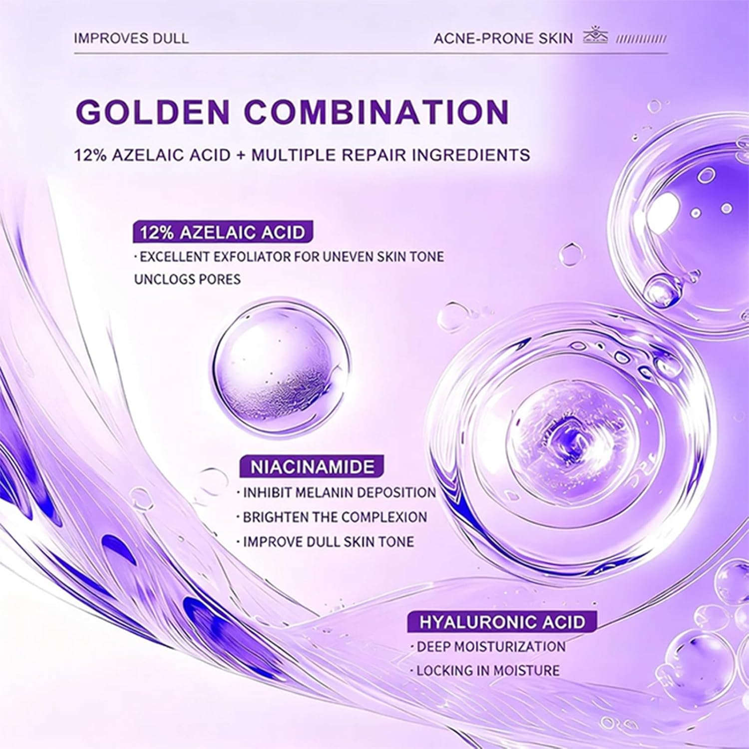 15% Azelaic Acid Cream with Niacinamide & Vitamin C - Non-Sticky,Hydrating Facial Cream for Acne-Prone & Blemish-Prone Skin, Redness Calming Azelaic Acid Gel for Smooth Skin Texture (Pack of 1) - Image 8