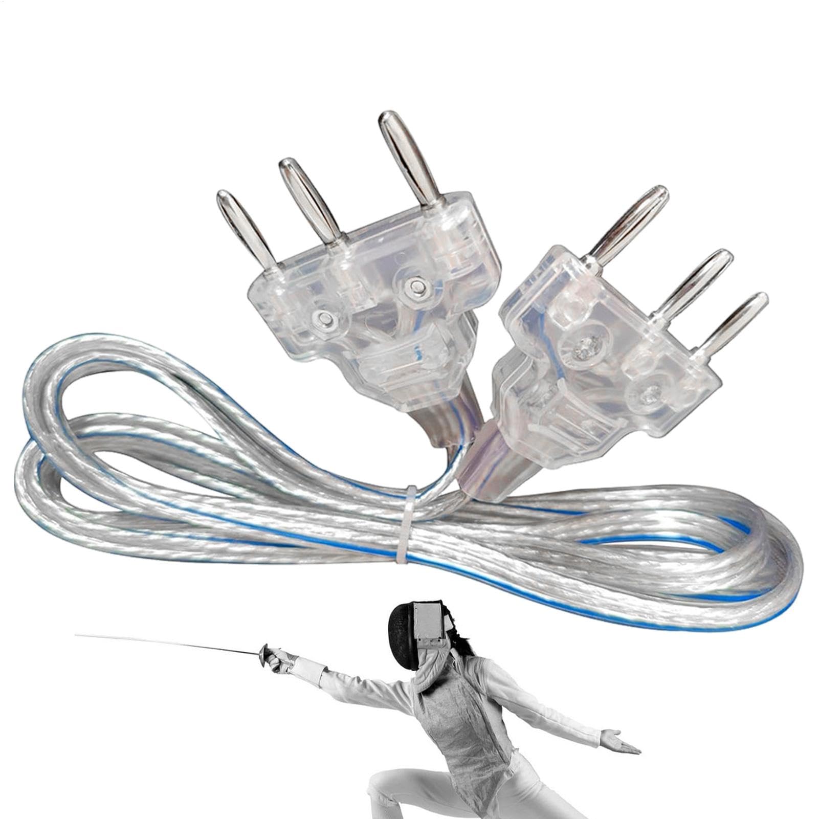 Kabel für manuelle Abschirmung – Stiftstecker leichtes Kabel für den Körper aus Edelstahl | für flexible Abschirmung mit Säbelschnur für Blume und Fechten