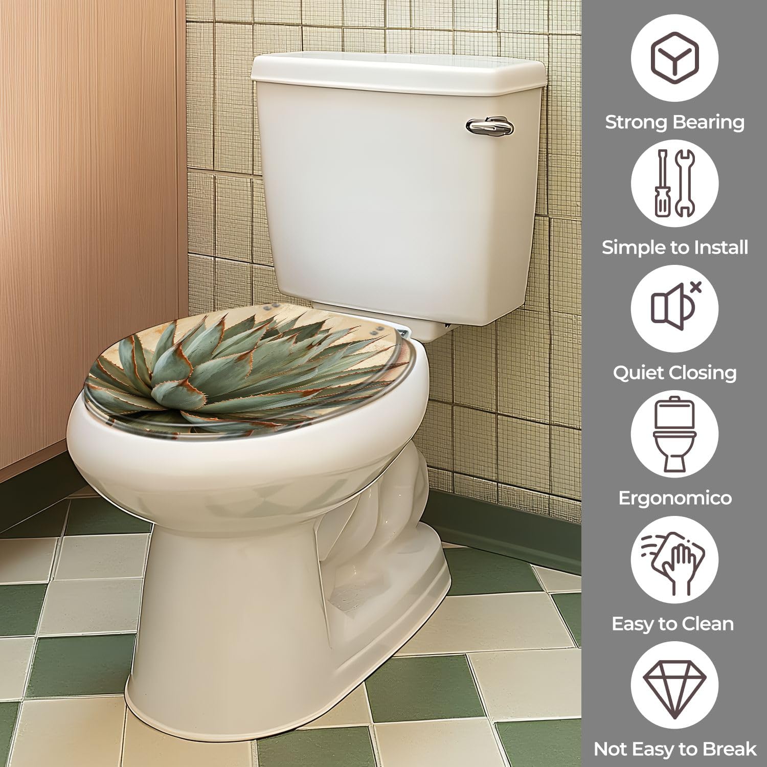 Sedile WC rotondo in resina per bagno