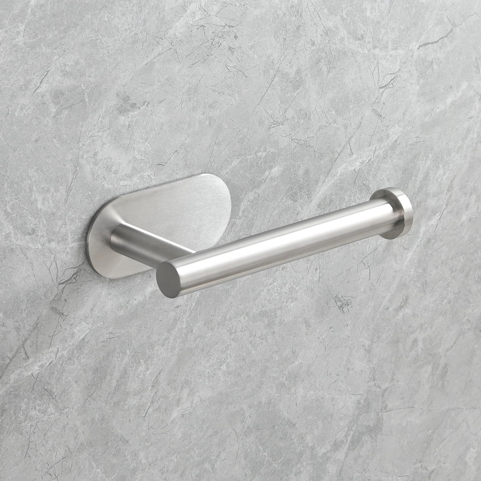 Portarotolo Carta Igienica Da Muro Adesivo - Acciaio Inox Oro Spazzolato, Senza Fori