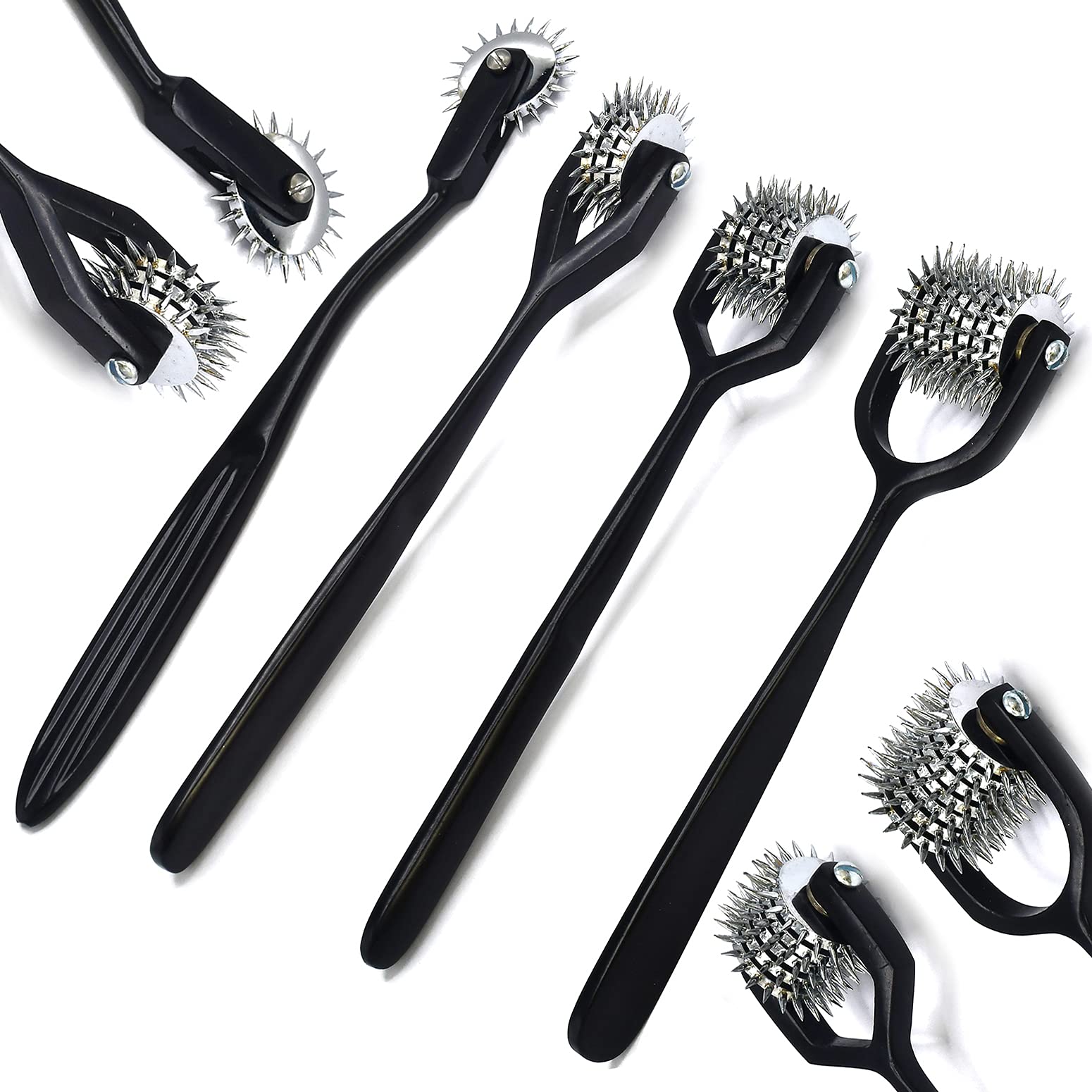 AAProTools Set of 4 PCS Diagnostic WARTENBERG Sensory Pinwheel PIN Wheel 1, 3, 5, 7 Head Tactical All Black