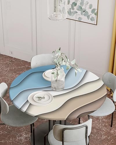 Vista 88 de Mantel redondo ajustable de Navidad para mesa redonda, mantel rojo floral de Navidad, mantel impermeable con borde elástico, mantel circular rojo