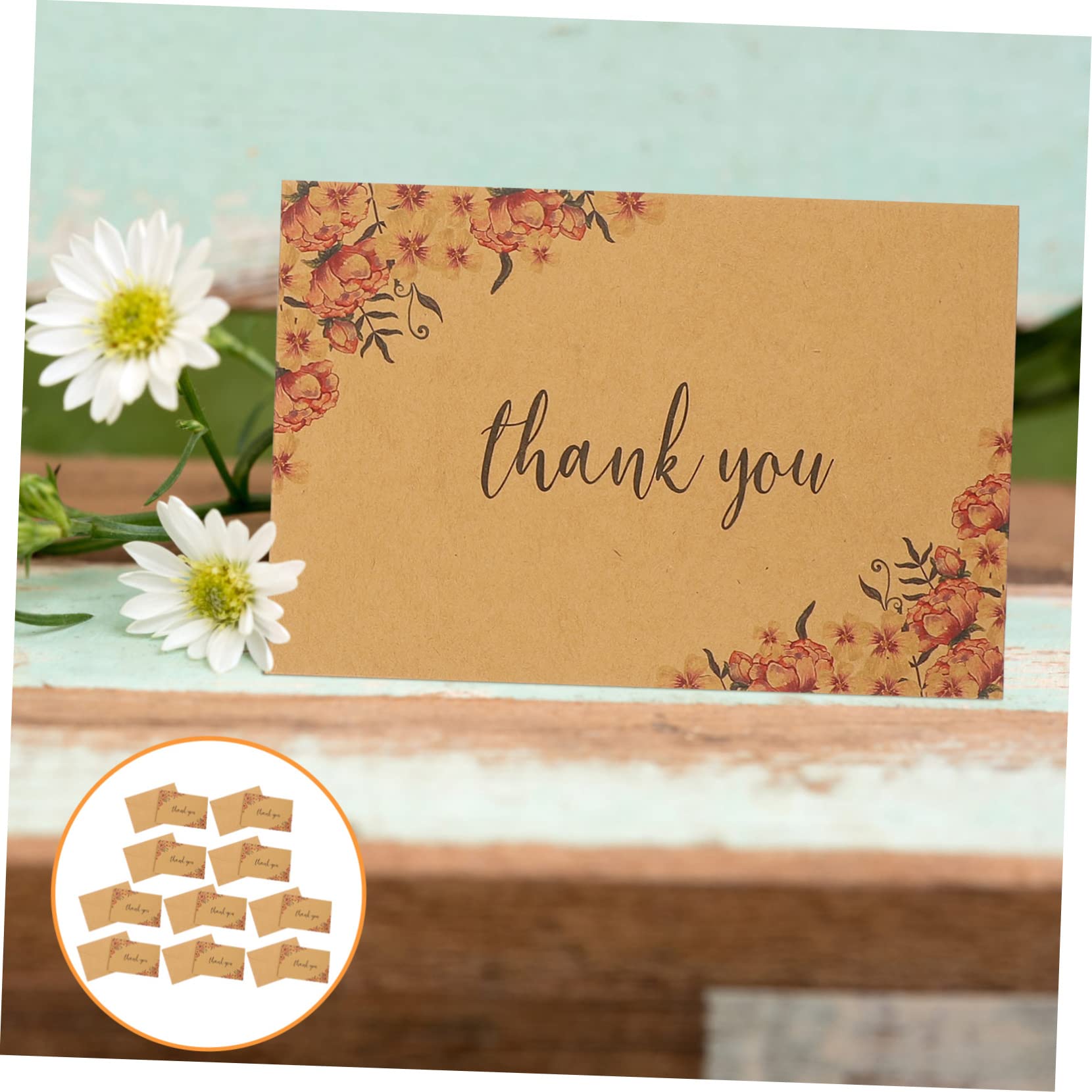 Lurrose 40stücke Kraftpapier Dankeskarten Vintage Dankeskarten Mit Blumenmotiven Für Grüße Und Dankeschöns Für Kollegen Und Besondere Anlässe