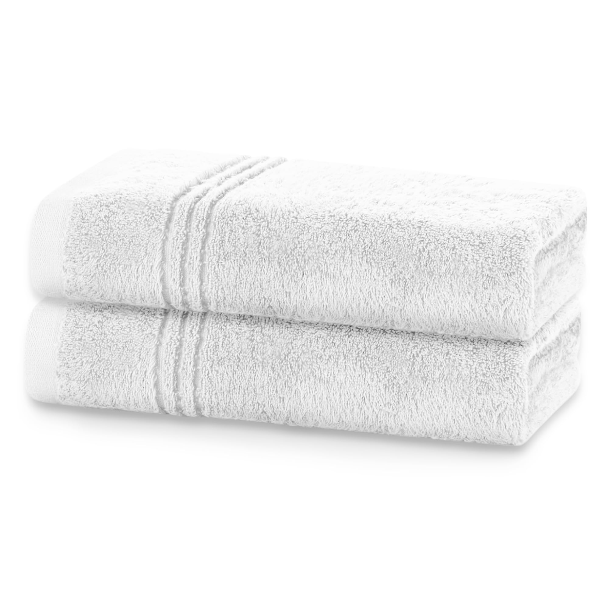Premium 700 GSM Hand Towels for Bathroom 2 Pack- 100% Natural Zero Twist Egyptian Cotton- Luxurious Ultra Soft, Quick Dry, Absorbent Plush Bath Guest Towel Set for Home Hotel Spa– White 50x85CM