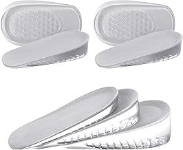 URAQT Plantillas Altura Hombre y Mujer, 2 Pares Alzas para Zapatos Hombre, Plantillas Gel Mujer para Aumentar la Altura, Plantillas Hombre para Pies Talones Soporte y Amortiguación de Impactos, 3.5cm