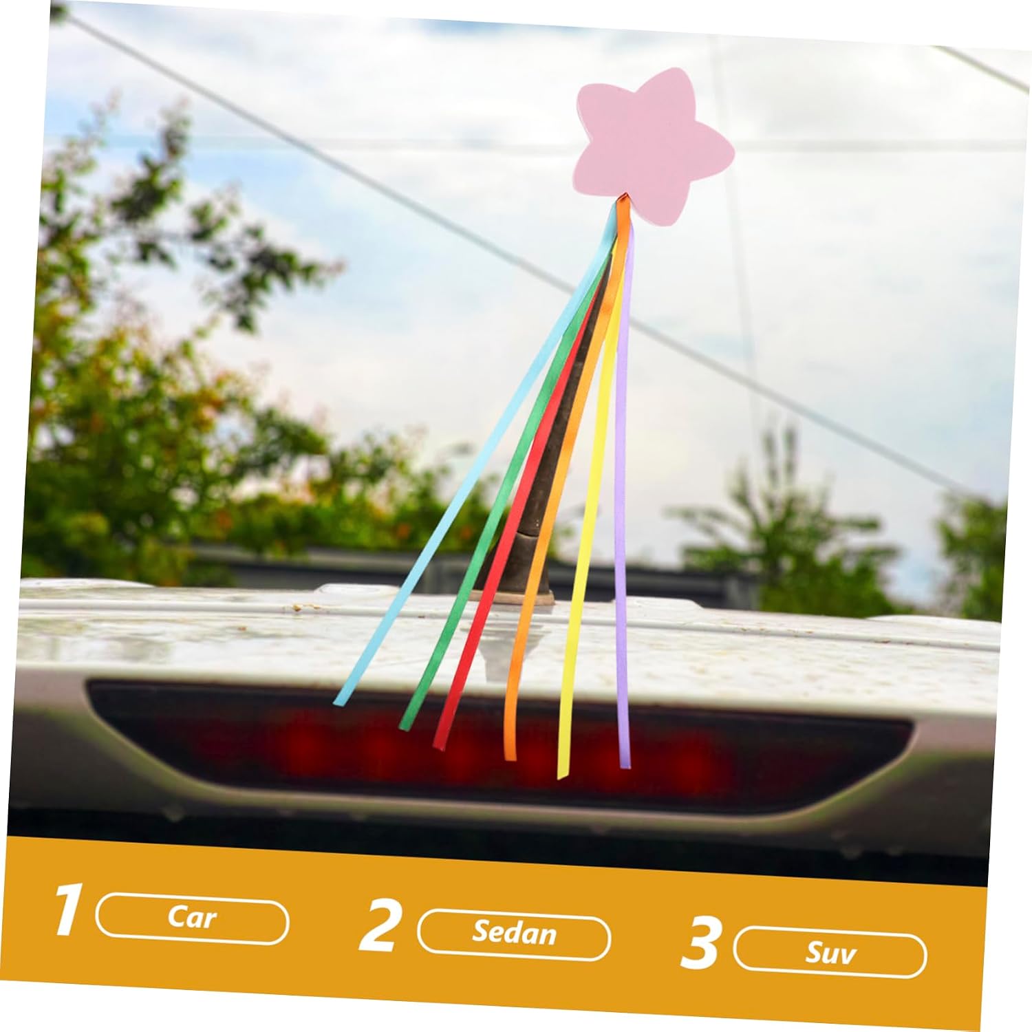BESTOYARD 2pcs Car Antenna Toppers Weather-Resistant Cute Cartoon Ornaments for Vehicle Roof Decoration Easy Installation Car Accessories