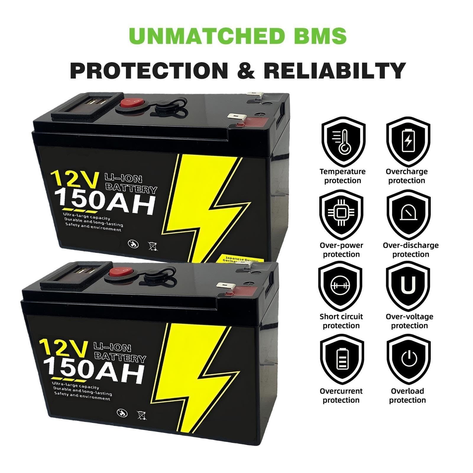 Batteria 12V LiFePO4 Energia BMS for camper