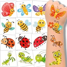 winthrop 120 Pcs Glitter Farm Animals Temporary Tattoos for Kids, Individually Wrapped Waterproof Safety Tattoos, Best Choice for Birthday Party Classroom Matching Game, 60 Designs