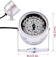Vista 7 de Ejoyous Iluminadores infrarrojos 48 LED IR luces 60 grados gran angular infrarrojos visión nocturna luz para interior al aire libre CCTV cámara
