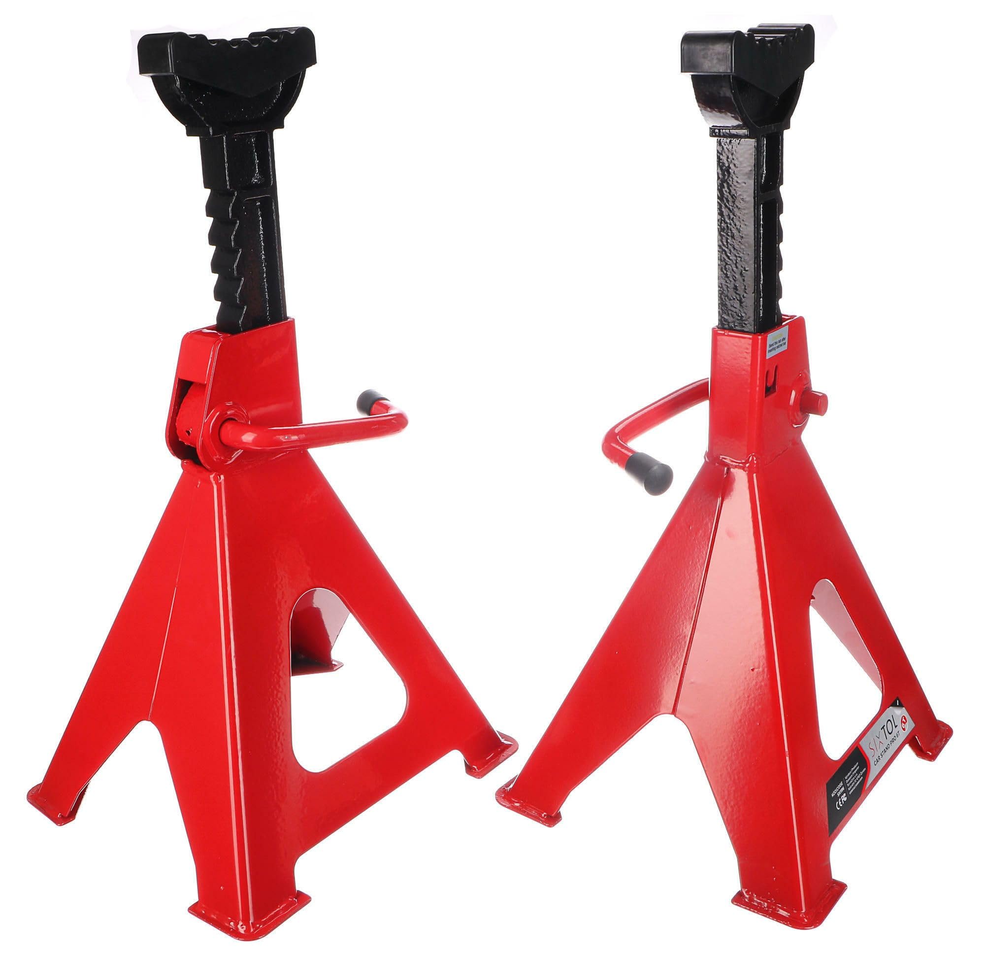 Mechanic Car Stand Pro 6T | Juego de 2 caballetes para Coche | Capacidad 6 toneladas | Altura Ajustable 395-605 mm | Construcción de Acero con Soporte de Goma