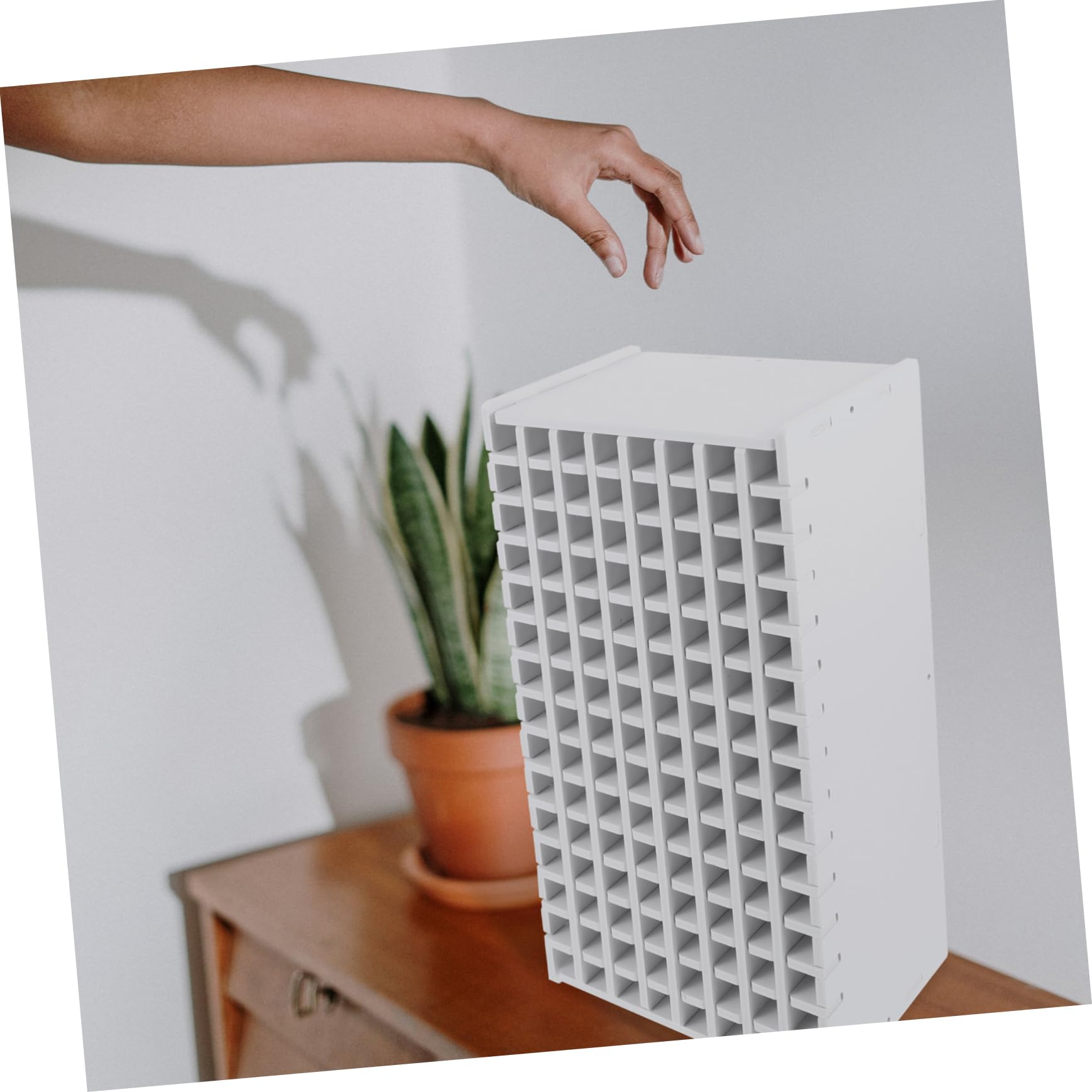 Organizer da Scrivania Multifunzionale in Legno Scomparti per Penne e Materiale Scolastico, Capacità 120 Penne, Colore Bianco per Studenti e Insegnanti