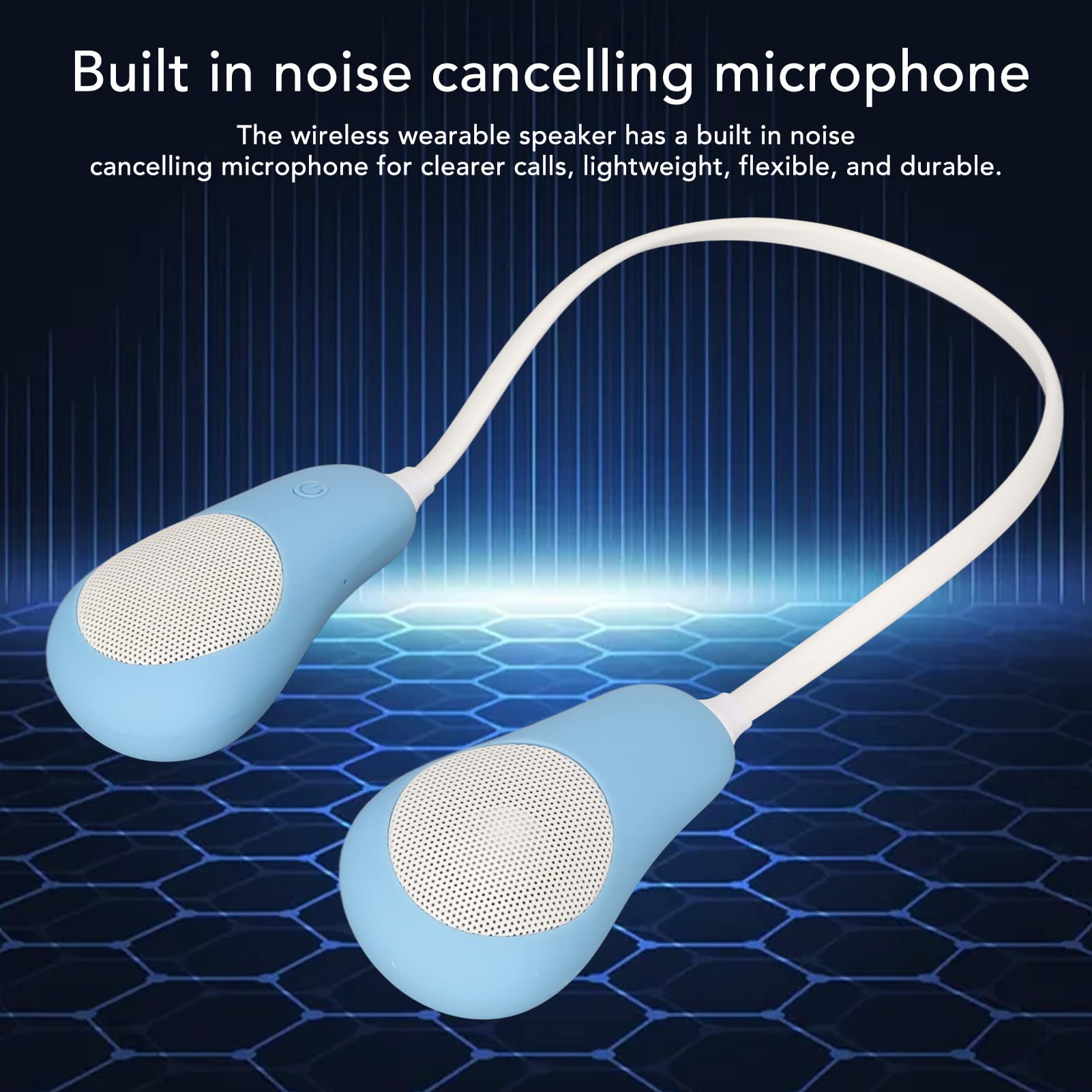 Neckband Bluetooth Speaker, Hands Wireless Wearable Speaker, True 3D Stereo Sound Around The Neck Speaker, Portable Neck Bluetooth Soundwear for Home Outdoor(Blue)