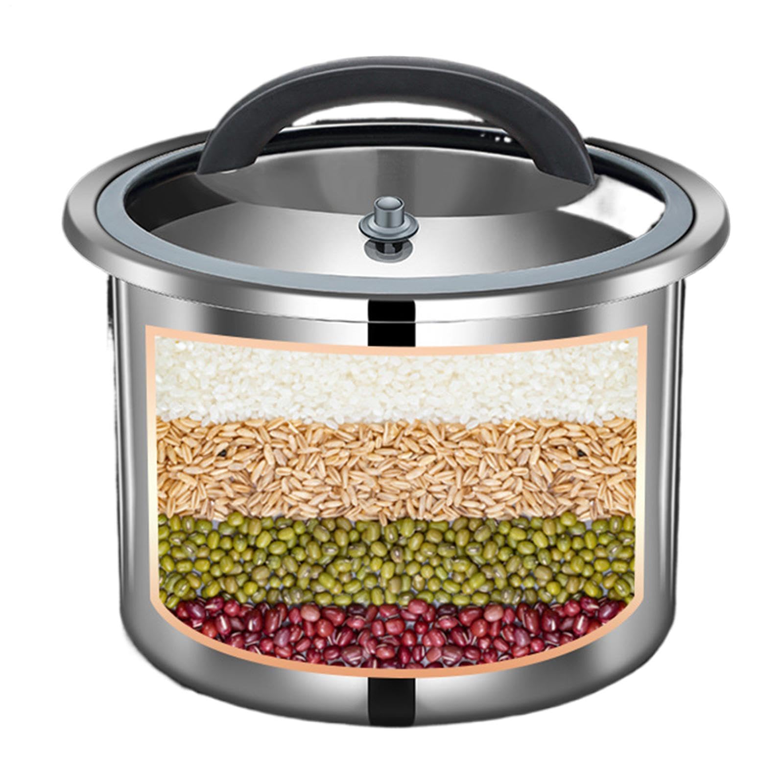 Contenitore per la Conservazione di Cereali Secchiello ermetico alimentare | Contenitore Sottovuoto Cereali Adatto a Casa, Appartamento, Cucina, Sala da Pranzo, Dispensa, R