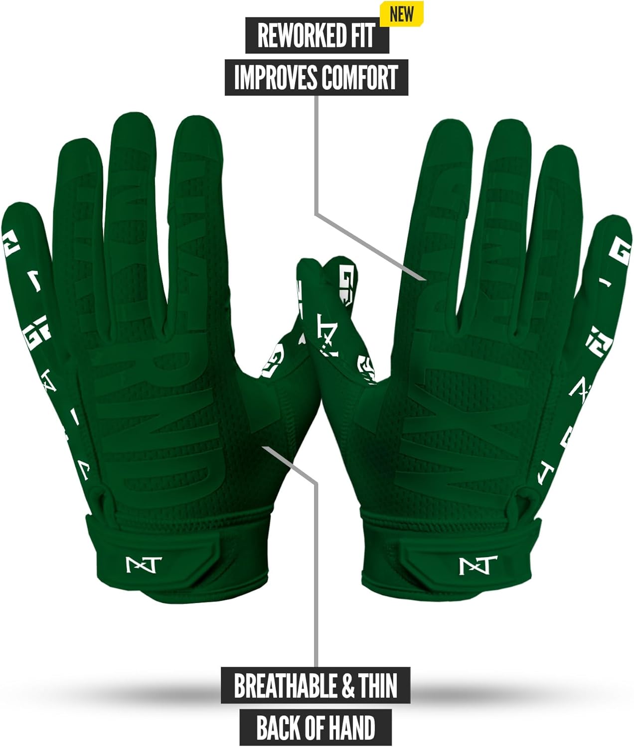 Nxtrnd G2 Pro Football Gloves, Men's Ultra Sticky Elite Receiver Gloves