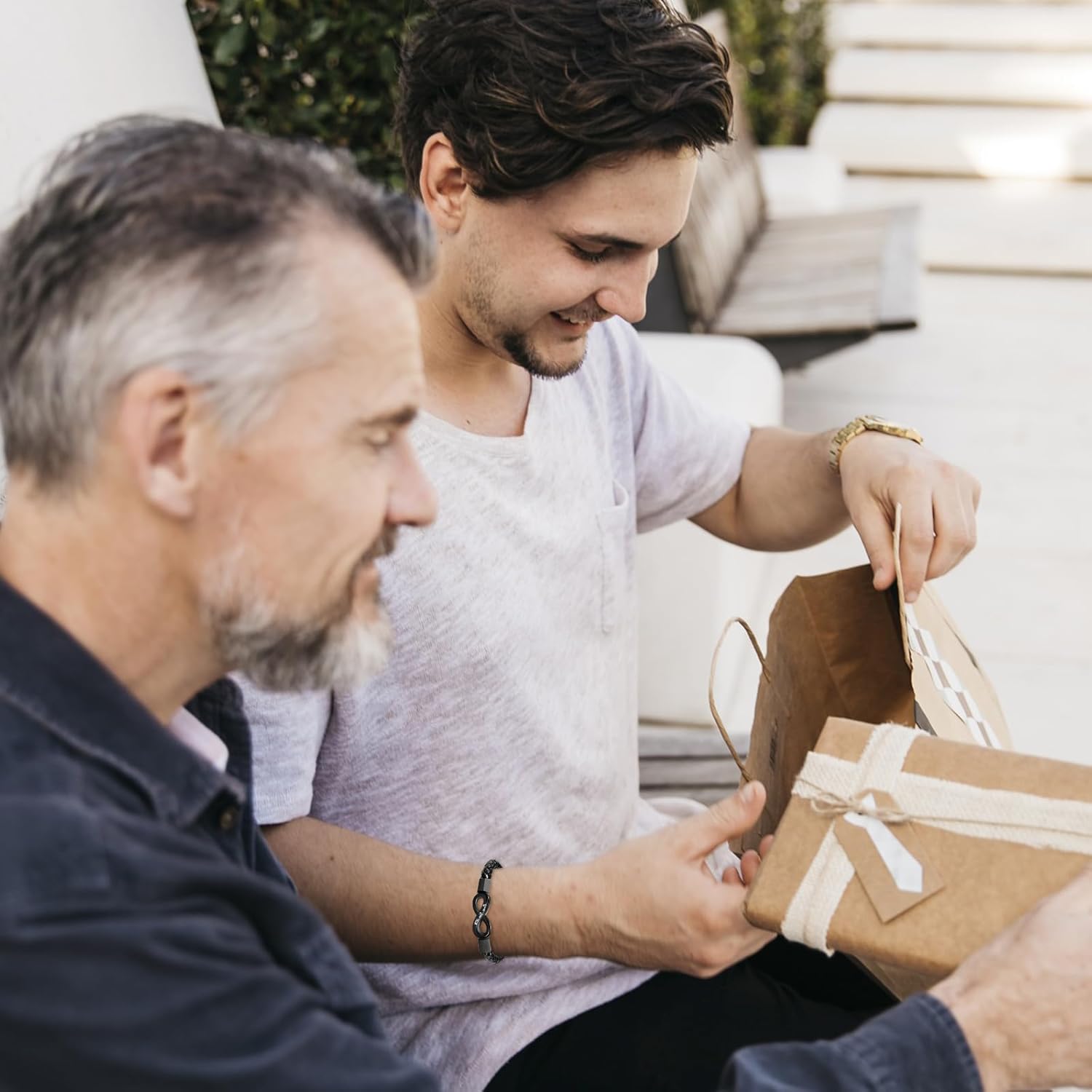 To My Son/Grandson/Man/Dad Bracelet, Valentines Day Gifts for Him, Son Gifts from Mom, Leather Bracelet Birthday Gifts for Boyfriend Husband Nephew - Image 2