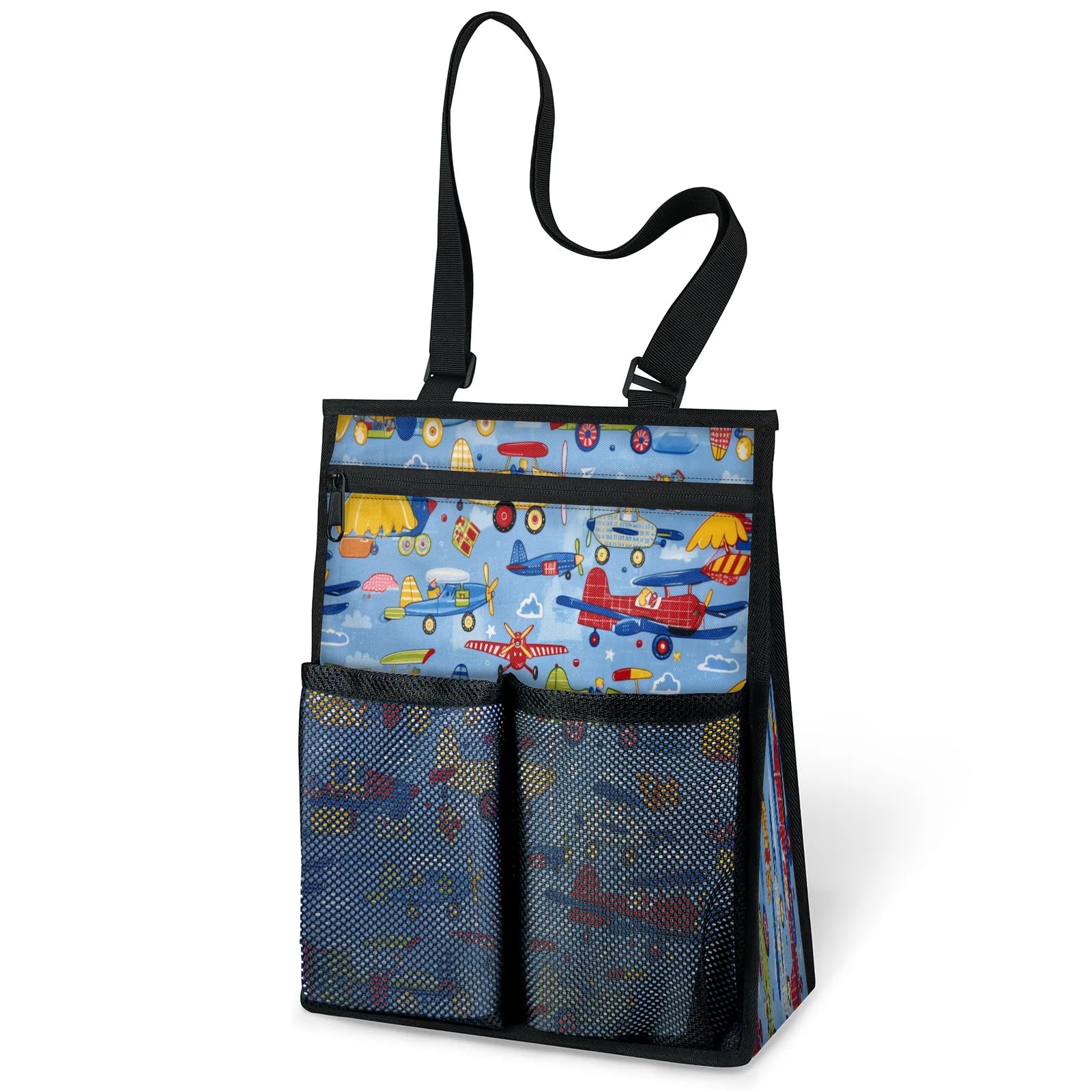 Ourtheme Planes Airplane Portable Shower Bag for Travel Gym Camp Beach Tote Shower Caddy Bags Hanging Toiletry Organizer
