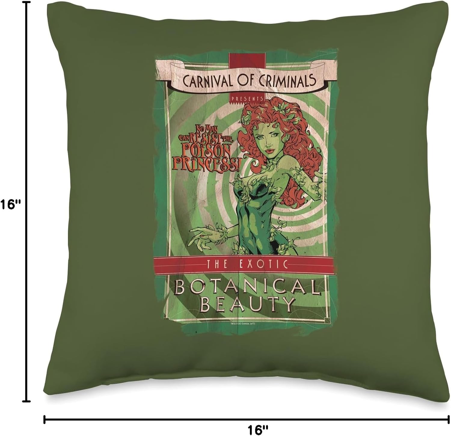 Batman Poison Ivy Botanical Beauty Throw Pillow