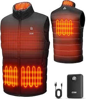 ZKN Men's Heated Vest — 14400mAh Battery, 3 Heat Levels, Lightweight