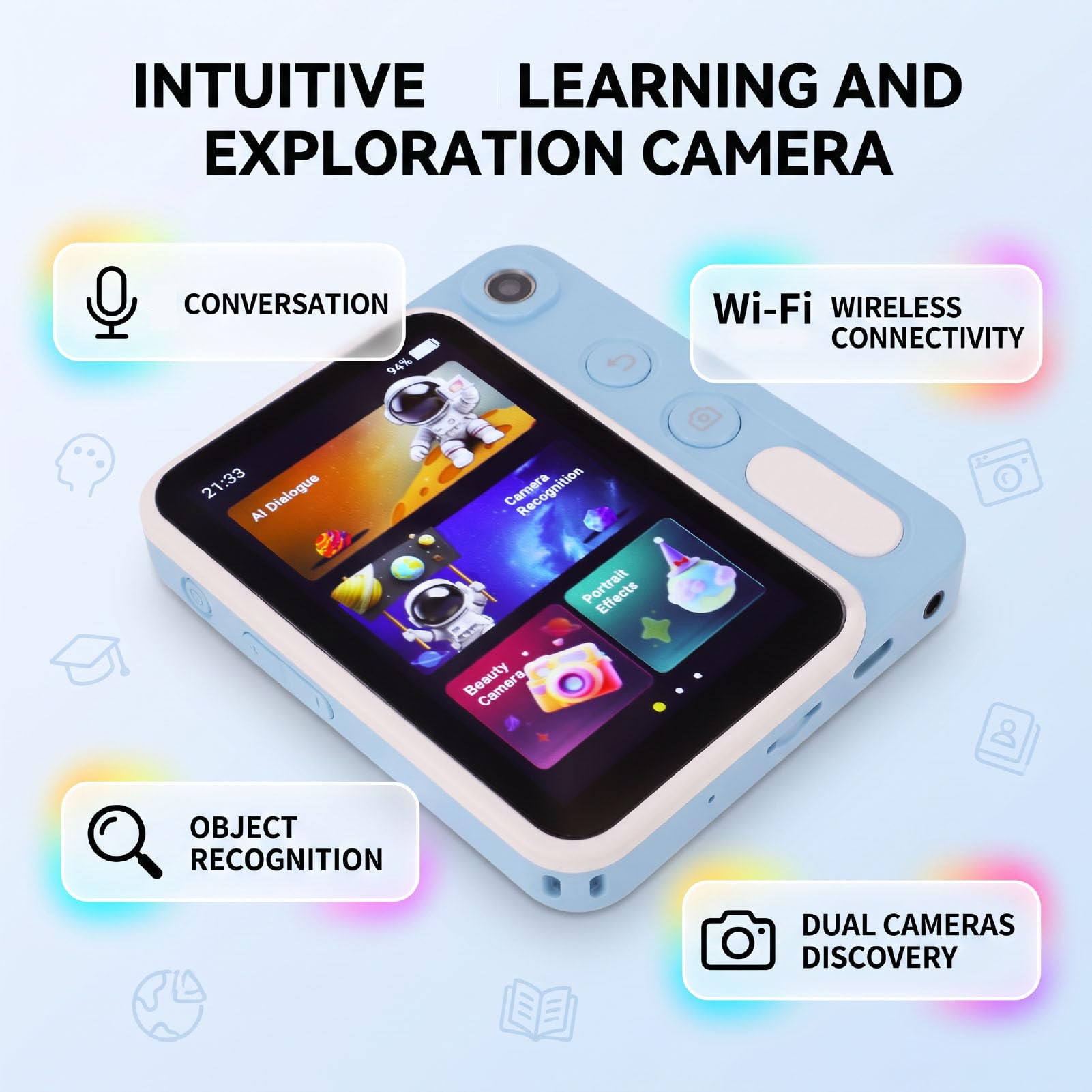 KIMISS Caméra d'apprentissage, Appareil Photo éducatif avec écran Tactile