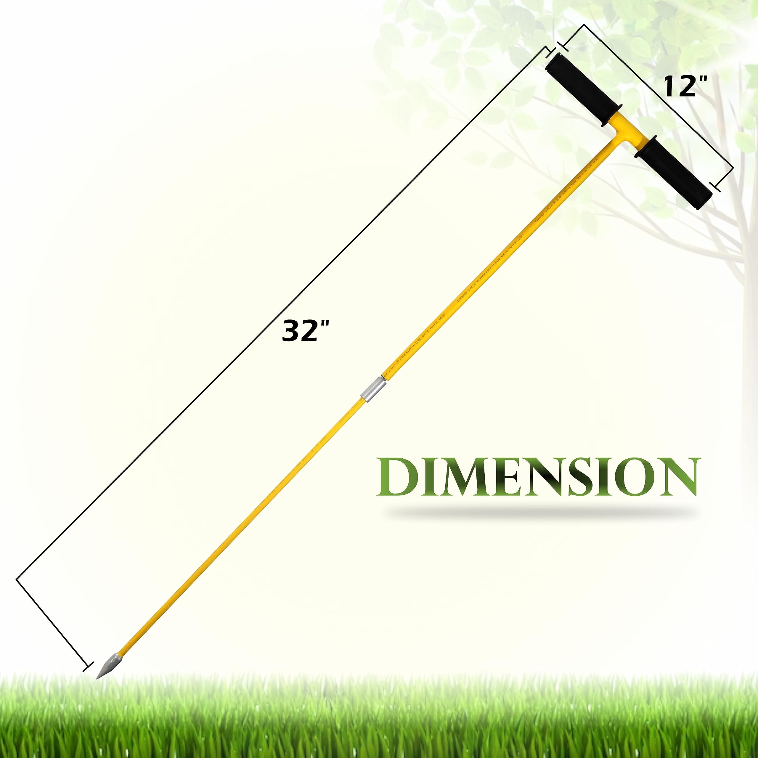 Tool 5-Foot Soil Probe Rod With T-Handle - 60-Inch Steel Probe For ...