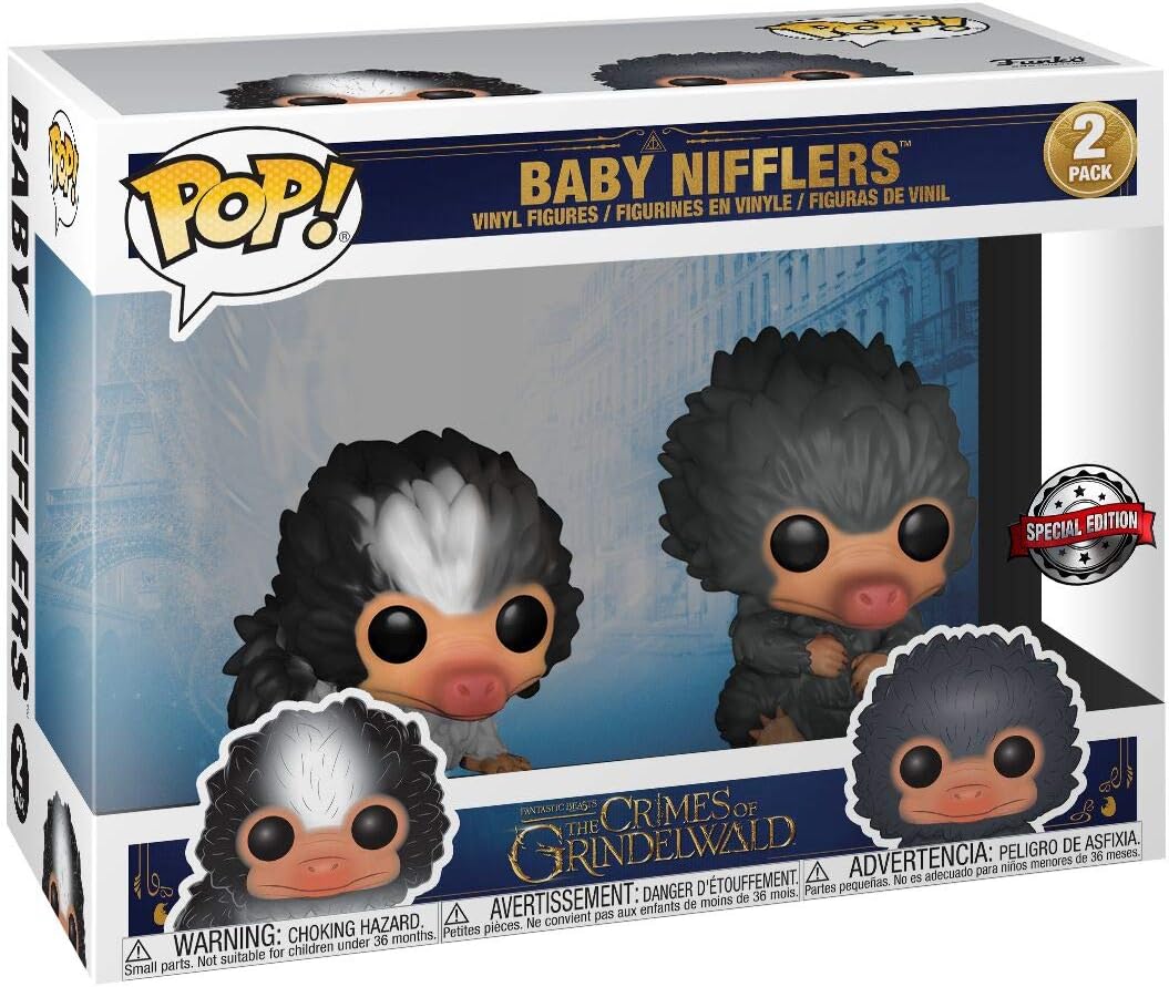 Funko Pop! Fantastic Beasts Baby Nifflers Grey and Black 2 Pack Exclusive Figures