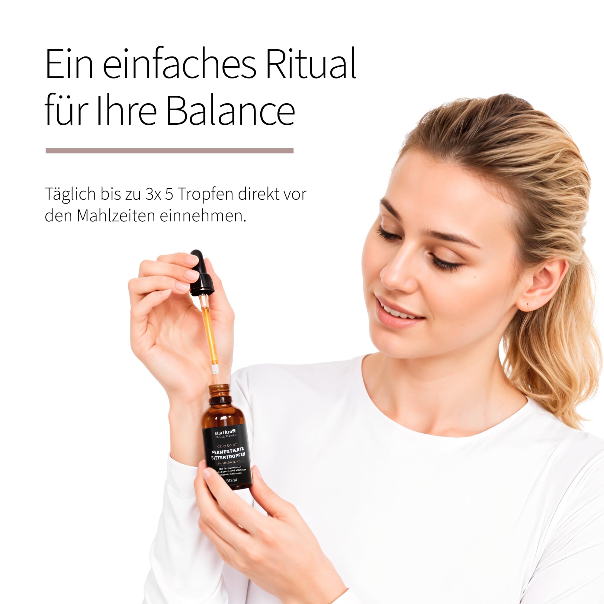 Bittertropfen ohne Alkoholzusatz 50 ml, Bitterstoffe Tropfen mit effektiven Mikroorganismen und fermentierten Wildkräutern, aus frischen Zutaten, nicht sterilisiert, vegan und glutenfrei