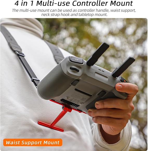 Handheld Stand Mount with Lanyard for DJI RC/RC2 Controller Red
