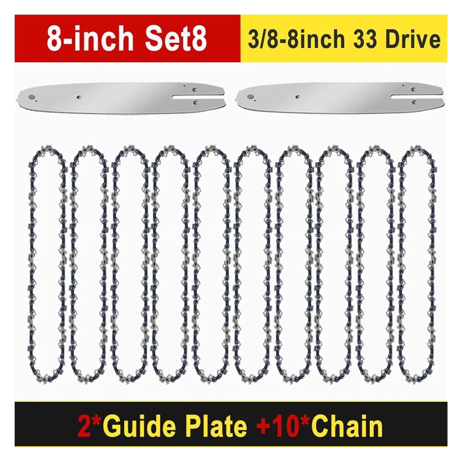 Efficienza di taglio migliorata Catena for motosega da 8 pollici con 33 DL 3/8" passo basso 0,050" guida dente spessa Seghe elettriche Sega di ricarica