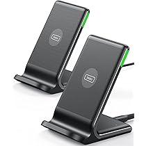 INIU Caricatore Wireless, (2 Pezzi) 15W Qi Certificato Ricarica Rapida Supporto di Ricarica Wireless con Luce adattiv per iPhone 13 12 Pro XR X Samsung Galaxy S21 S20 Airpods Xiaomi Huawei ecc.