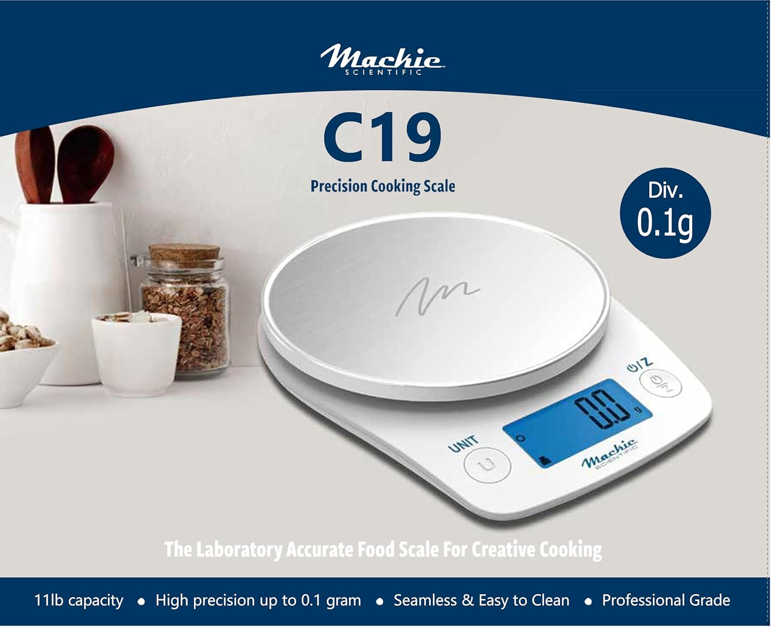 NUTRA TRACK C19, an American Comany, You CAN FIND Cheaper BUT You Can't FIND Better, 12lbs Family Food Kitchen Scale, Solid Glass Top, Designed in Seattle WA