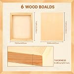 6 Pack 8 x 12 inch Wood Panel Boards,Unfinished Wood Frames for DIY Art Projects, Square Canvas for Painting, Pouring, Arts Use with Oils, Valentine's Day Halloween Christmas Decorative Panel Canvas