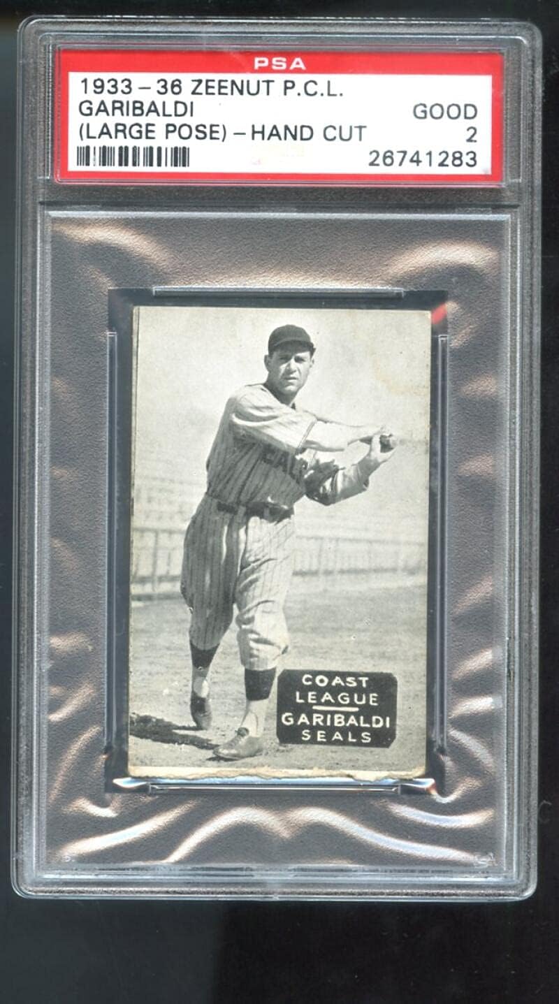 1933 1936 Zeenut Art Garibaldi PSA 2 Graded Baseball Card Pacific Coast League PCL P.C.L. 1934 1935