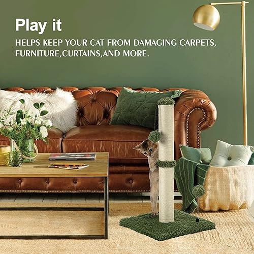 Miniatura 3 de MECOOL - Post Premium Basics - Poste para rascar para gatos de 22 pulgadas de alto, de sisal, con pelota colgante, para gatitos o gatos más