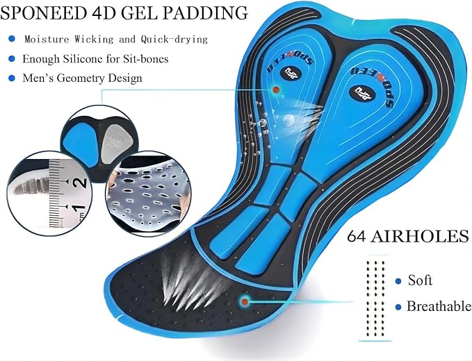 Calzas cortas de ciclismo para hombre con acolchado miniatura 4
