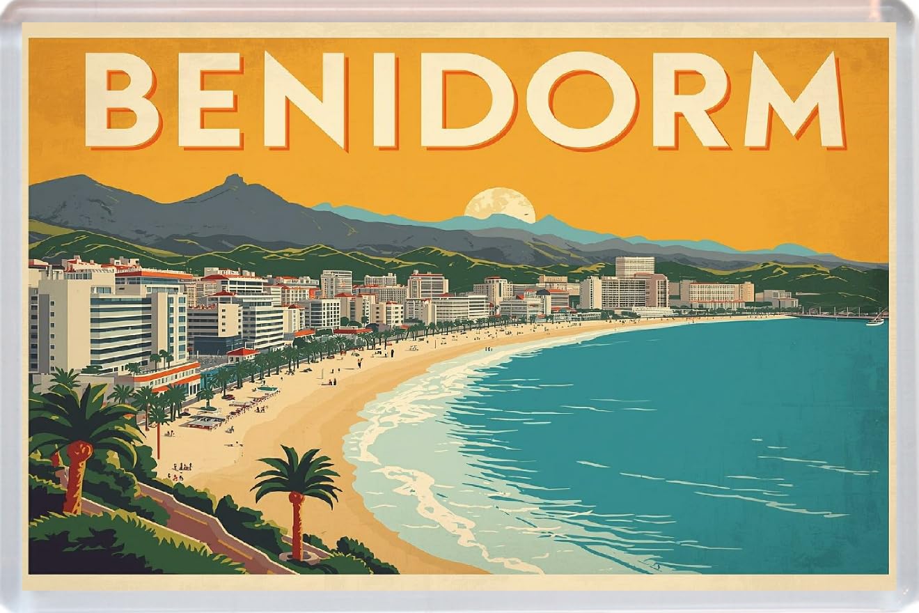 Baked Bean Store Multicolor Benidorm - Jumbo Artistic Fridge Magnet 96 X 67Mm Bbsfhm3442