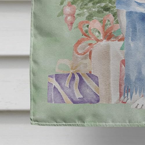 Miniatura 4 de Caroline's Treasures CK8213CHF Bulldog Inglés #2 Regalos de Navidad y bandera de casa de árbol grande para porche, poste decorativo exterior para