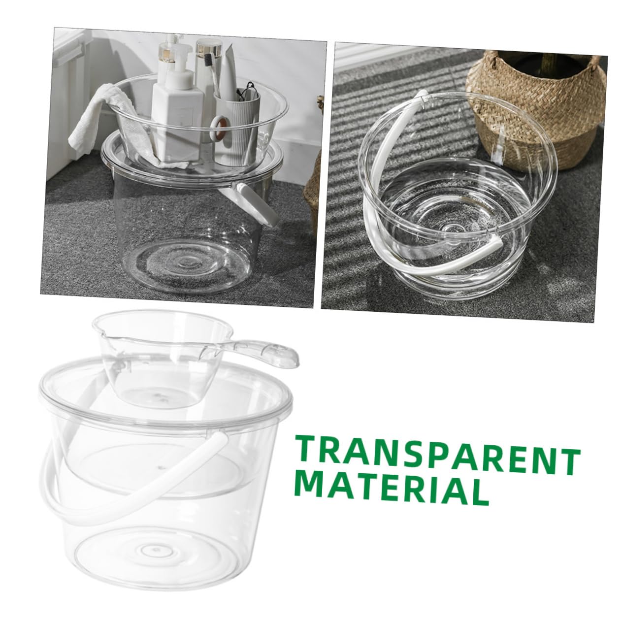 Secchio in Plastico Rotondo Grande Capacità con Manico
