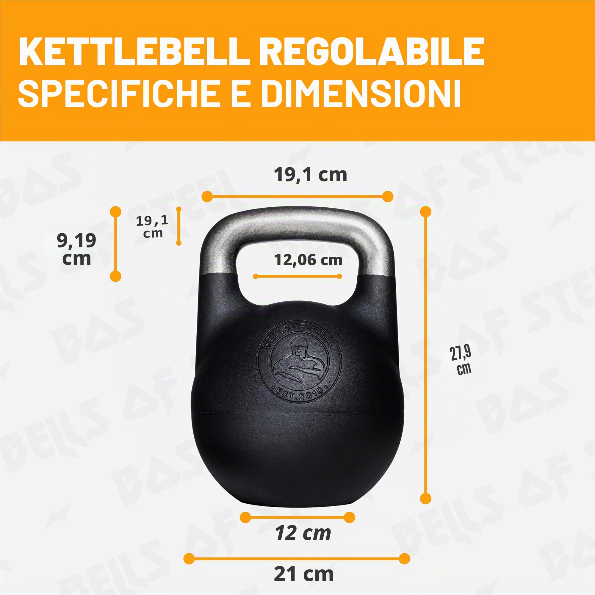 Set kettlebell regolabile [campane d'acciaio] set di pesi kettle bell, guscio in acciaio, caricato internamente per allenamenti di tutto il corpo, manico standard da competizione da 35 mm