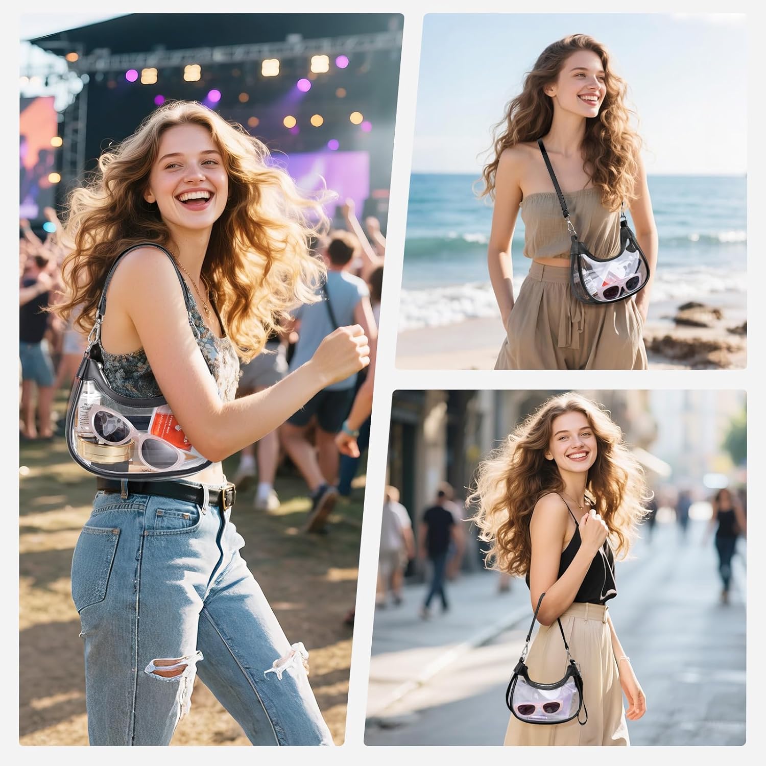 Clear Bag for Stadium Events, Clear Shoulder Bag for Stadium Approved with Wallet, for Concerts Sports Events - Image 6